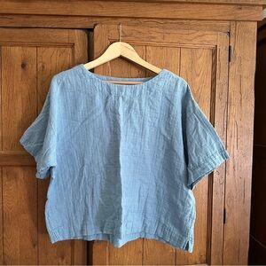 J. Jill Light Blue Short Sleeve Top
